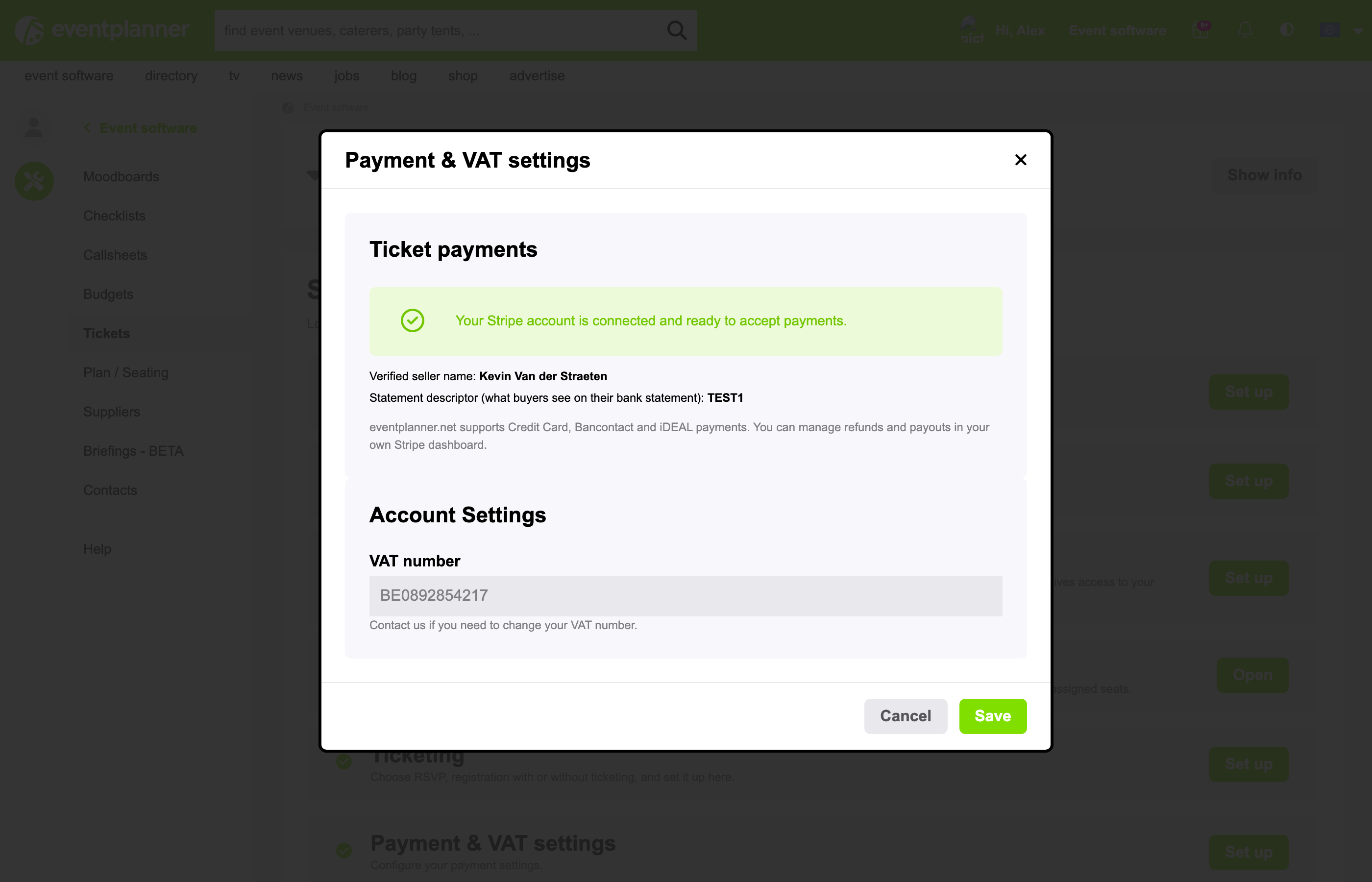 Payment settings