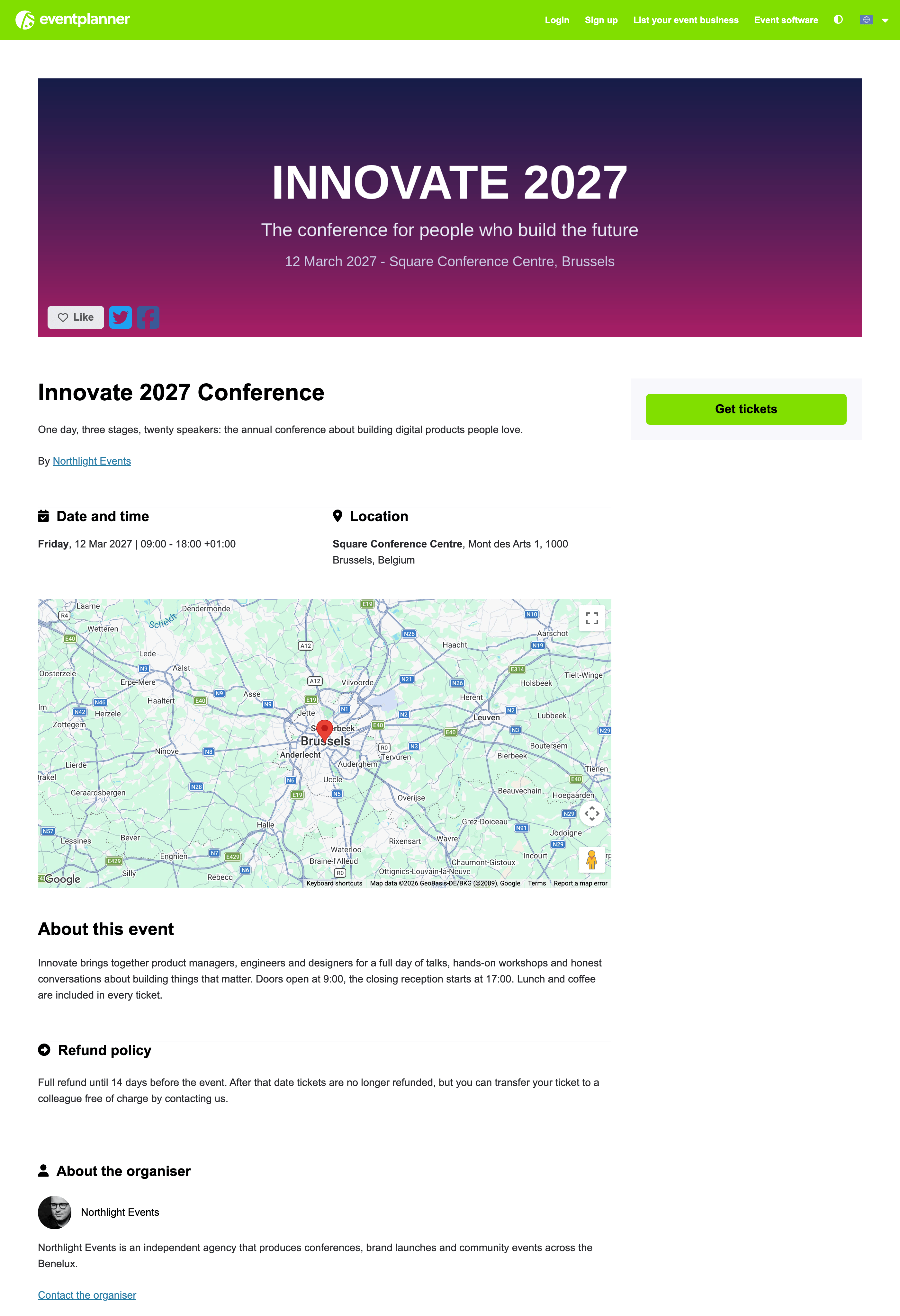 The public event page