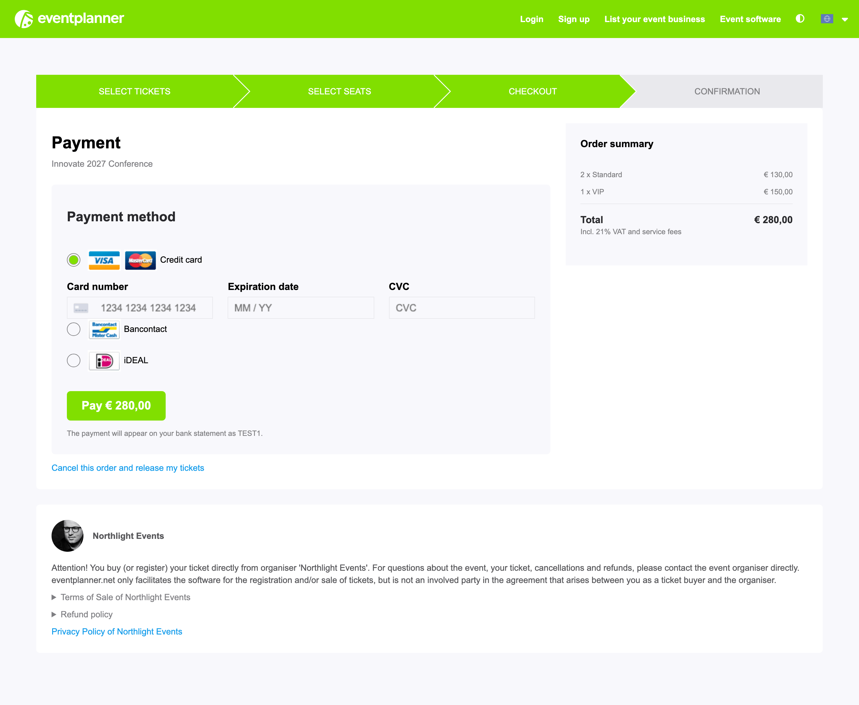 The payment step