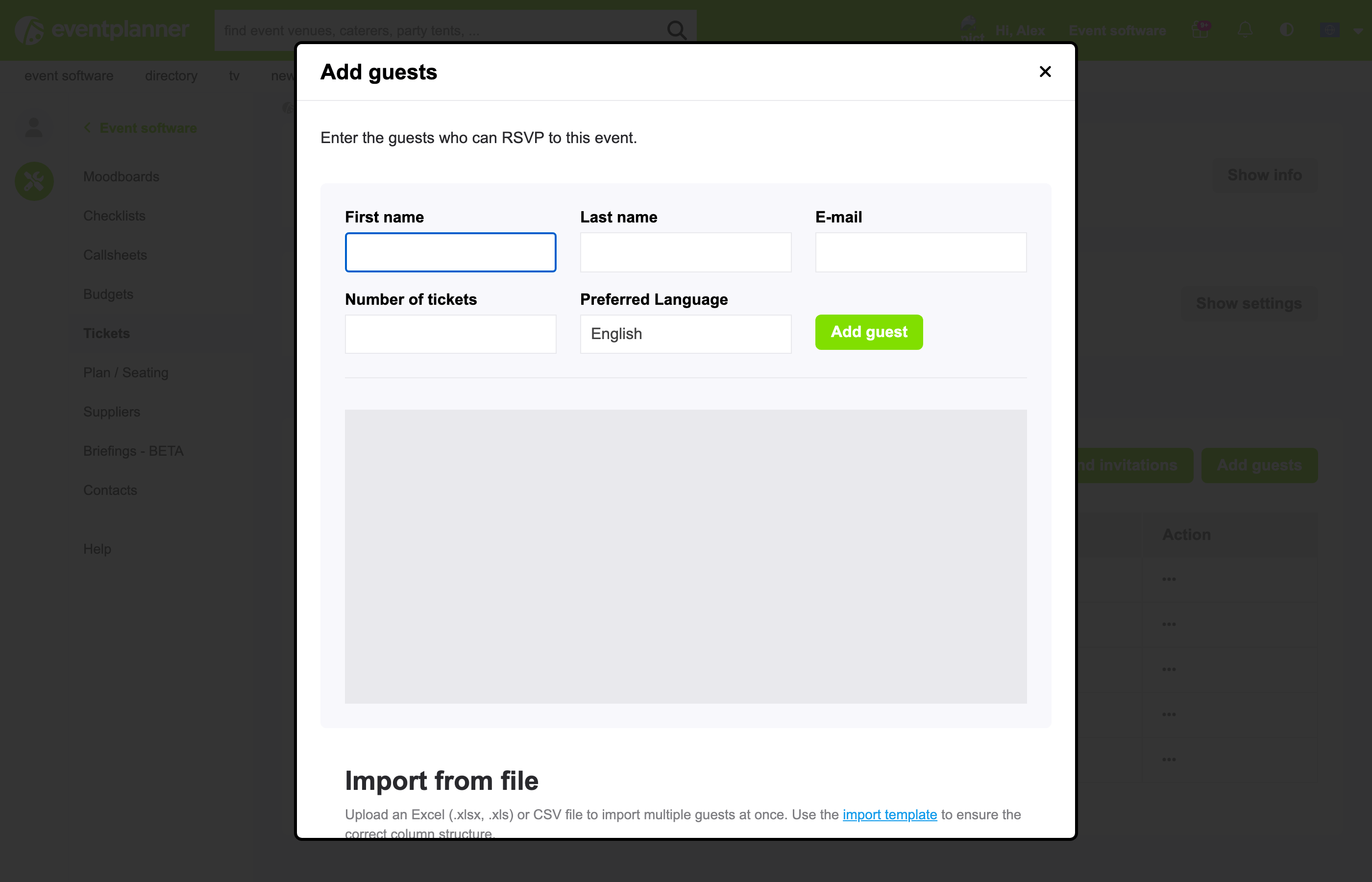Adding guests